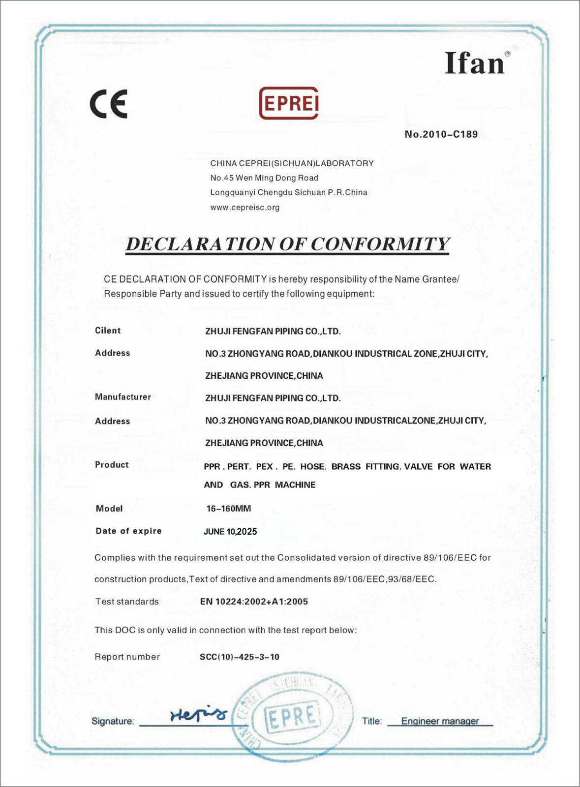 Certificates