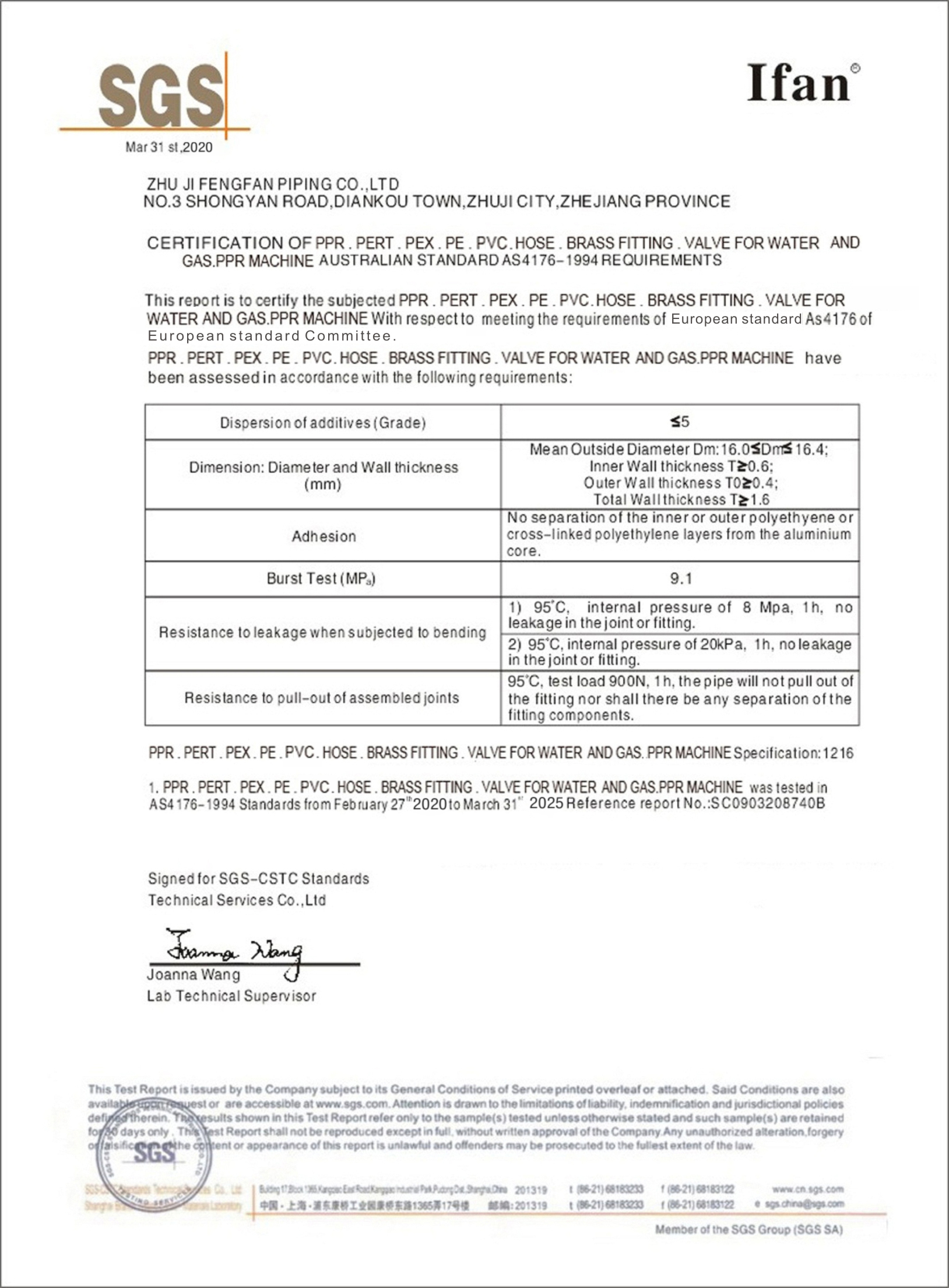 Certificates
